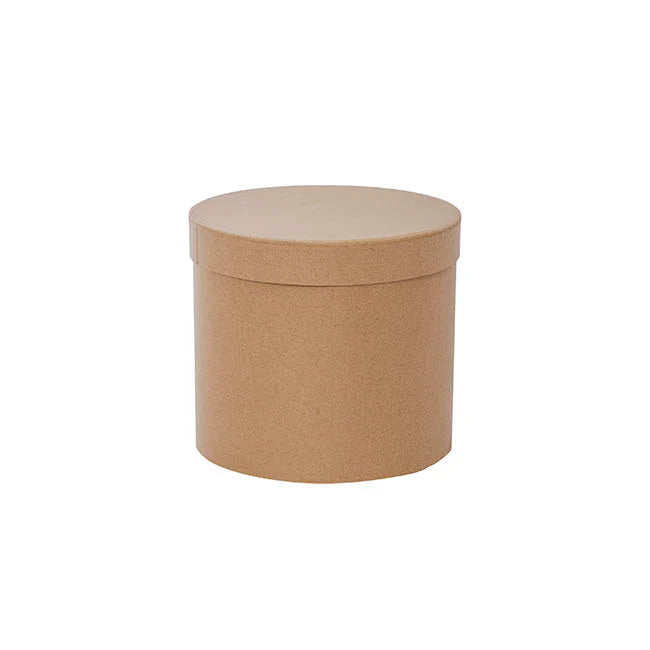 Soft Toy Hat Box Round Kraft Brown (15cmWx13.5cmH)
