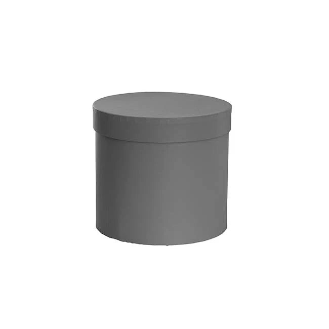 Soft Toy Gift Hat Box Round Charcoal (15cmWx13.5cmH)