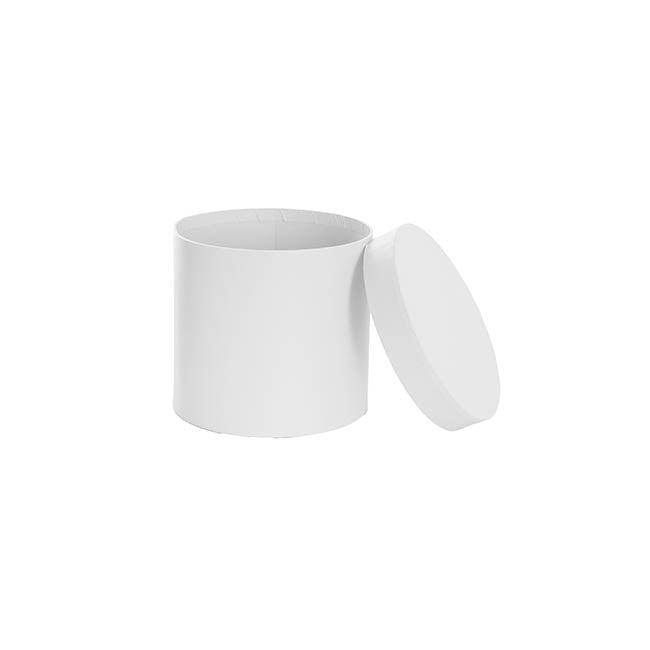 Flower Gift Hat Box Round White (15cmWx13.5cmH)