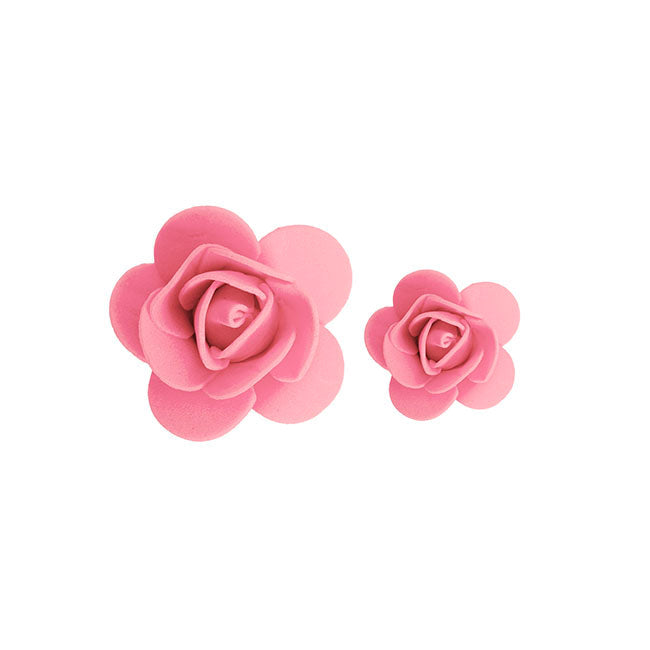 Foam Rose Heads Pack 50 Pink (Mixed 3 to 4.5cmD)