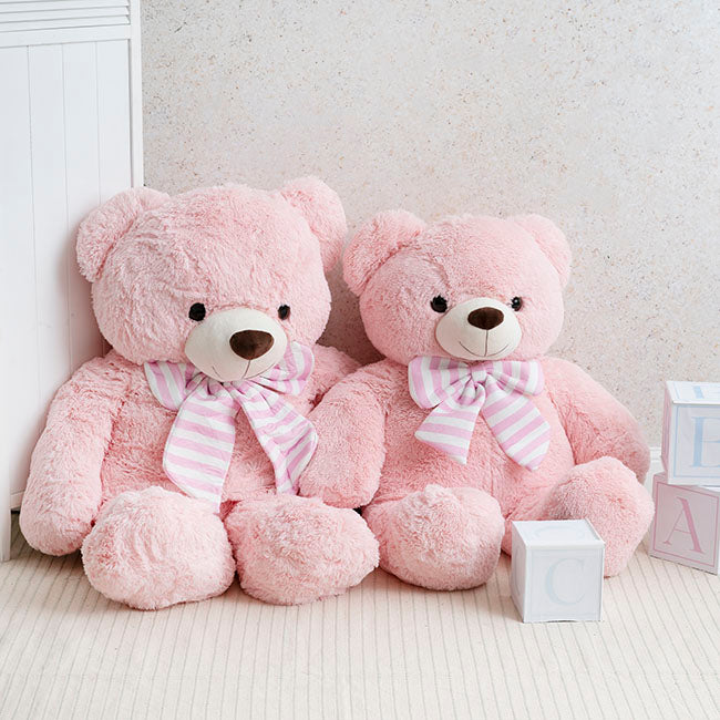 Liam Giant Teddy Bear Soft Pink (130cmHT/90cmST)