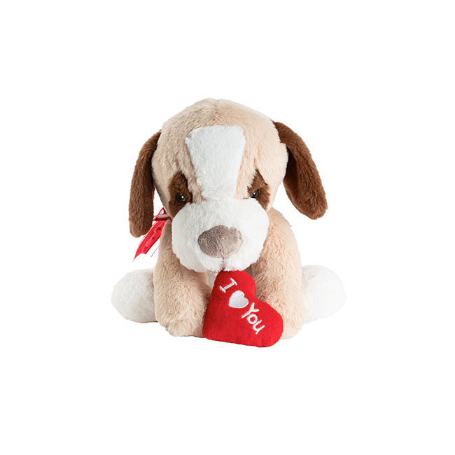 Max I Love You Puppy Plush Soft Toy Brown (27cmHT)