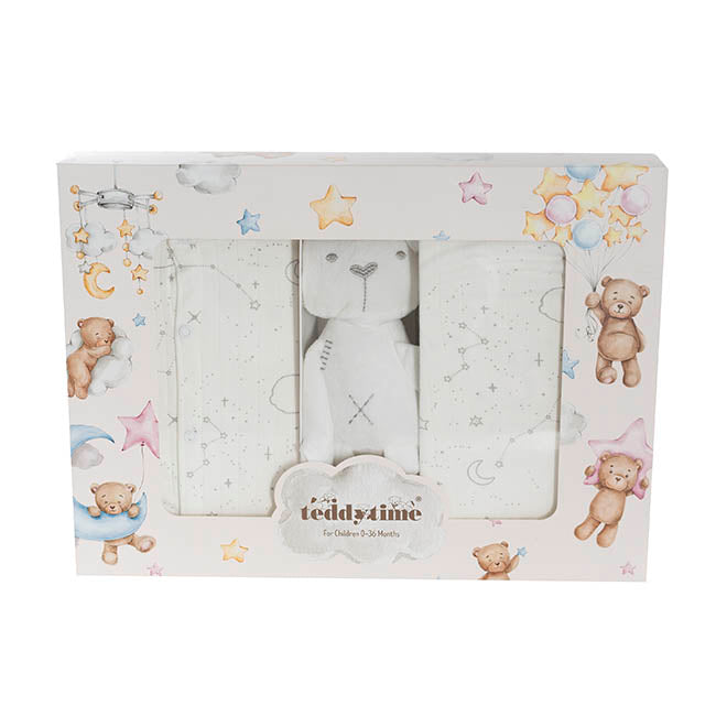 Constellation Print 100% Cotton Baby Gift Box Set 8 White