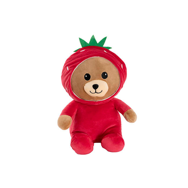 Strawberry Teddybear Plush Soft Toy Hot Pink (25cmST)