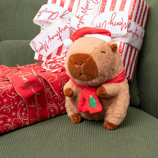 Christmas Capybara George Plush Toy Brown (22cmST)