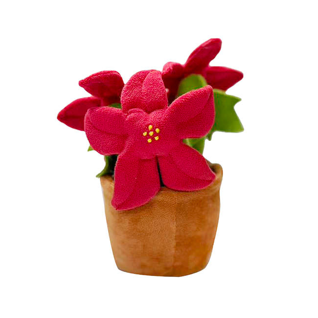 Plush Potted Poinsettia Soft Toy Red (25cm.ST)