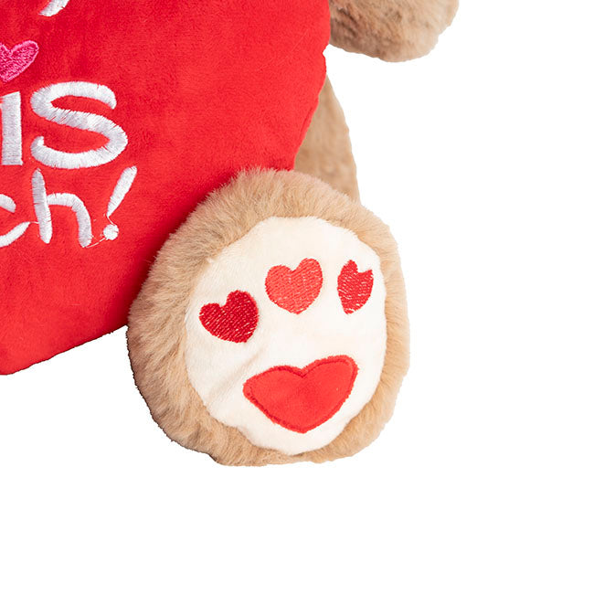 Teddy Bear Chubbs w Love You This Much Heart Brown (45cmST)