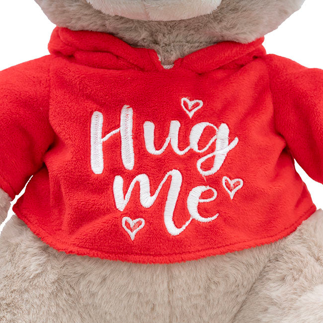 Hug Me Teddy Bear w Hoddie Grey (26cmST)