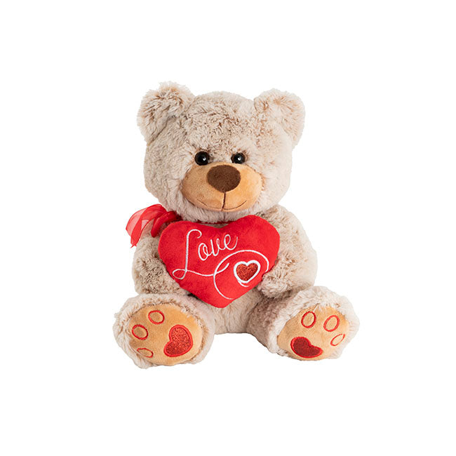 Teddy Bear Oscar w Love Heart Beige (26cmST)