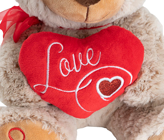 Teddy Bear Oscar w Love Heart Beige (26cmST)