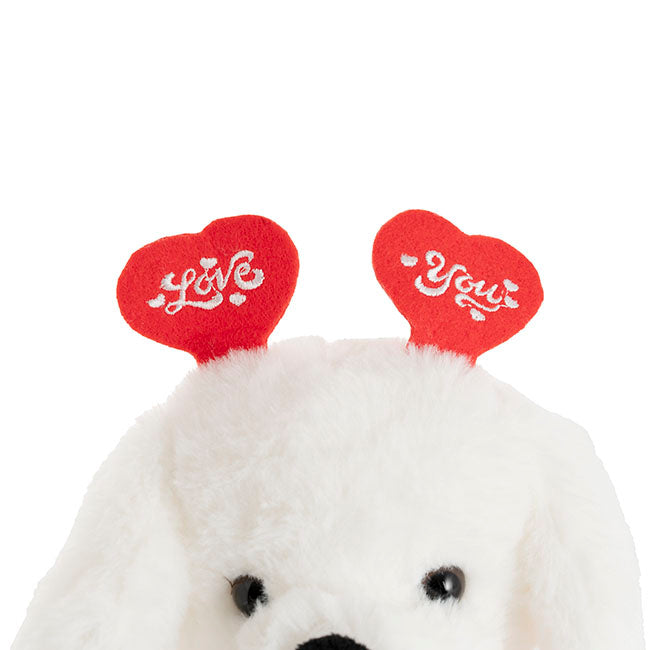Love You Puppy Snowball Plush Soft Toy White (20cmST)