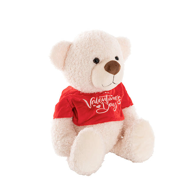 Teddy Bear Corby w Happy Valentine's Day Top White (36cmST)