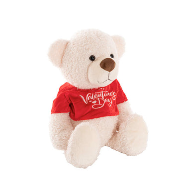 Teddy Bear Corby w Happy Valentine's Day Top White (36cmST)