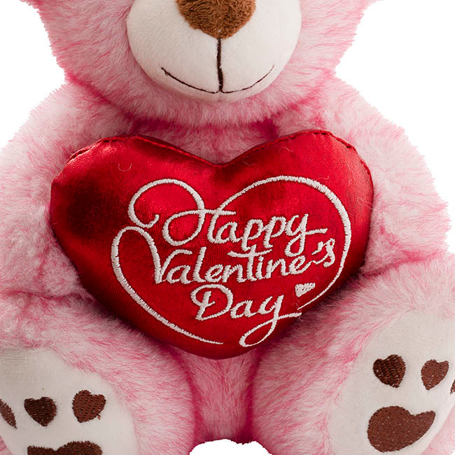 Teddy Bear Josh w Happy Valentine's Day Heart Pink (20cmST)