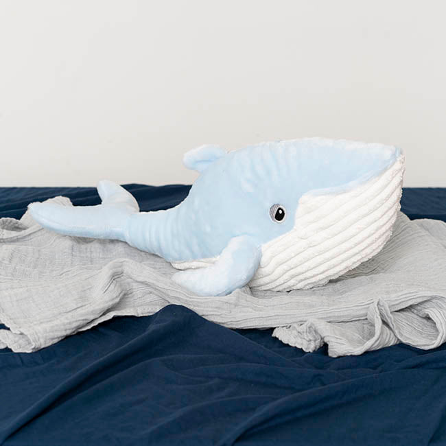 Humpback Whale Splash Plush Soft Toy Soft Blue (45Lx15cmHT)