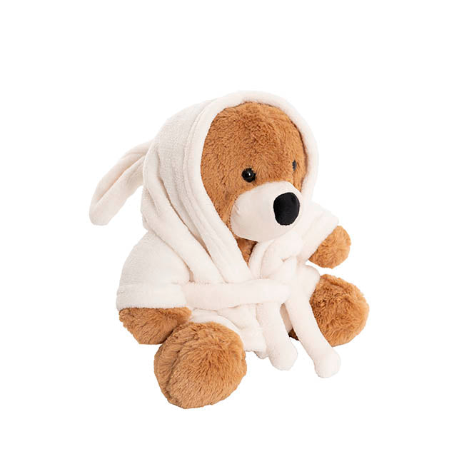 Teddy Bear Myles w Bathrobe Brown (25cmST)