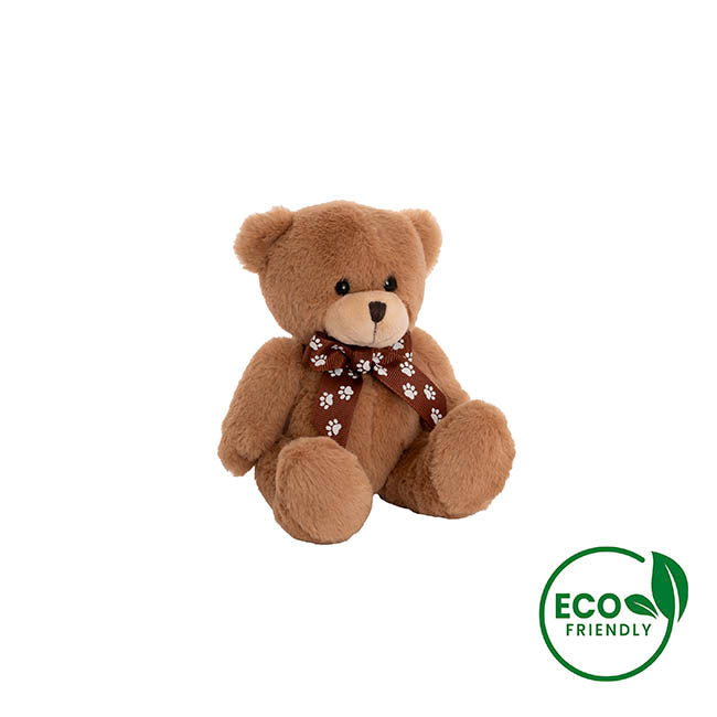 Luca Eco Teddy Bear w Bow Brown (15cm.ST)