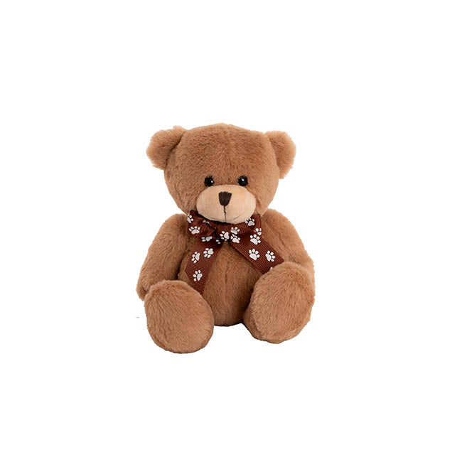 Luca Eco Teddy Bear w Bow Brown (15cm.ST)