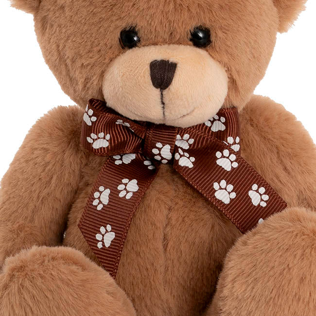 Luca Eco Teddy Bear w Bow Brown (15cm.ST)