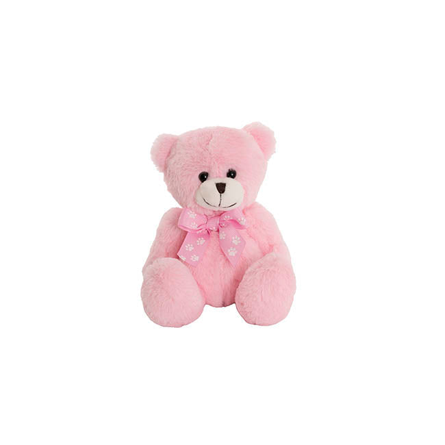 Luca Eco Teddy Bear w Bow Pink (15cm.ST)