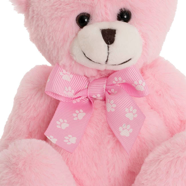 Luca Eco Teddy Bear w Bow Pink (15cm.ST)