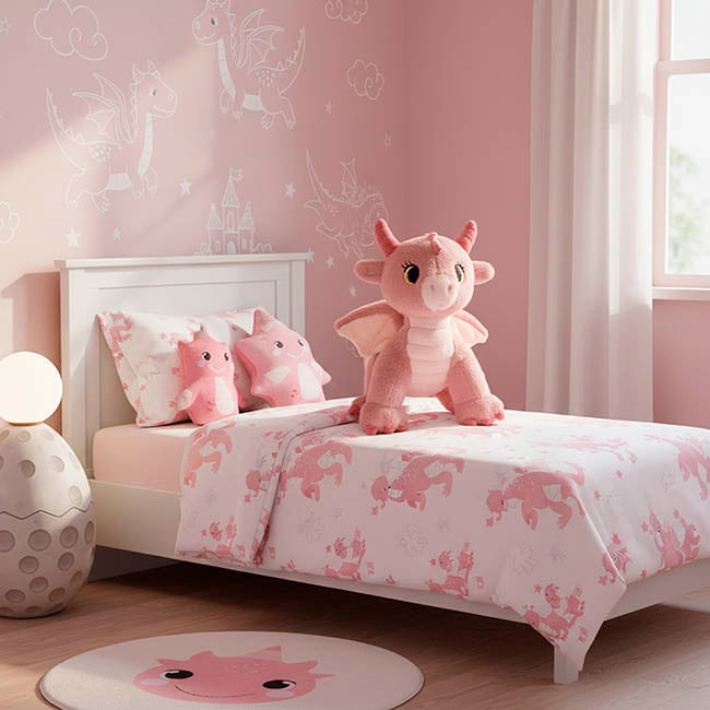 Ellie the Enchanted Dragon Eco Plush Toy Pink (25cm.HT)