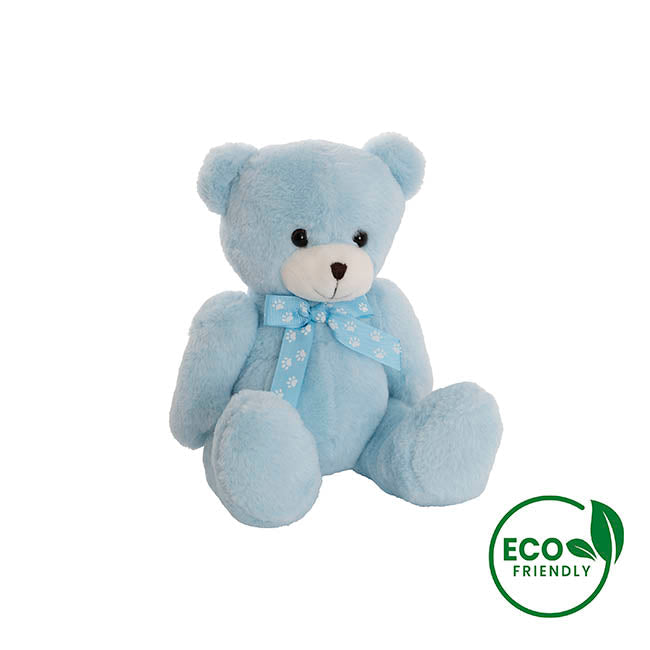 Luca Eco Teddy Bear w Bow Blue (20cm.ST)