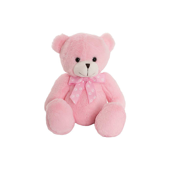 Luca Eco Teddy Bear w Bow Pink (20cm.ST)