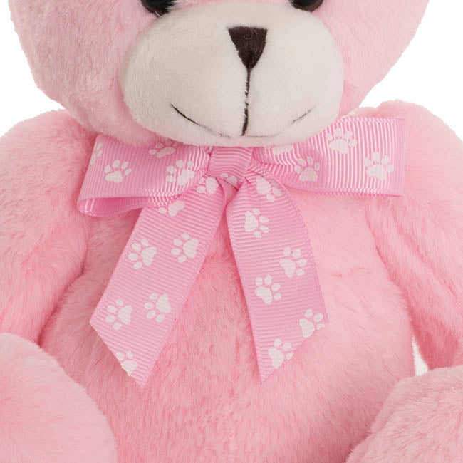Luca Eco Teddy Bear w Bow Pink (20cm.ST)