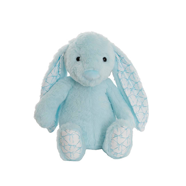 Petals Bunny w Bow Pattern Eco Plush Blue (28cm.ST)