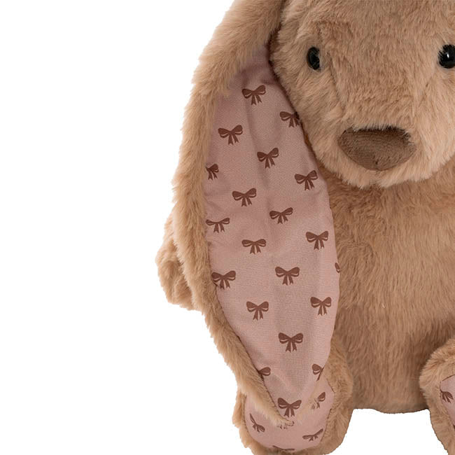 Petals Bunny w Bow Pattern Eco Plush Brown (28cm.ST)