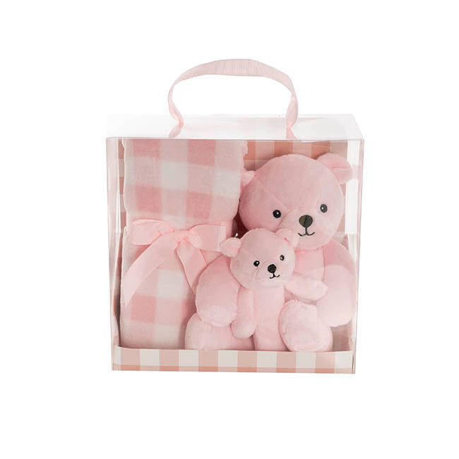 Teddy Bear Brody, BB Stick & Blanket Gift Pack Pink (25cmH)