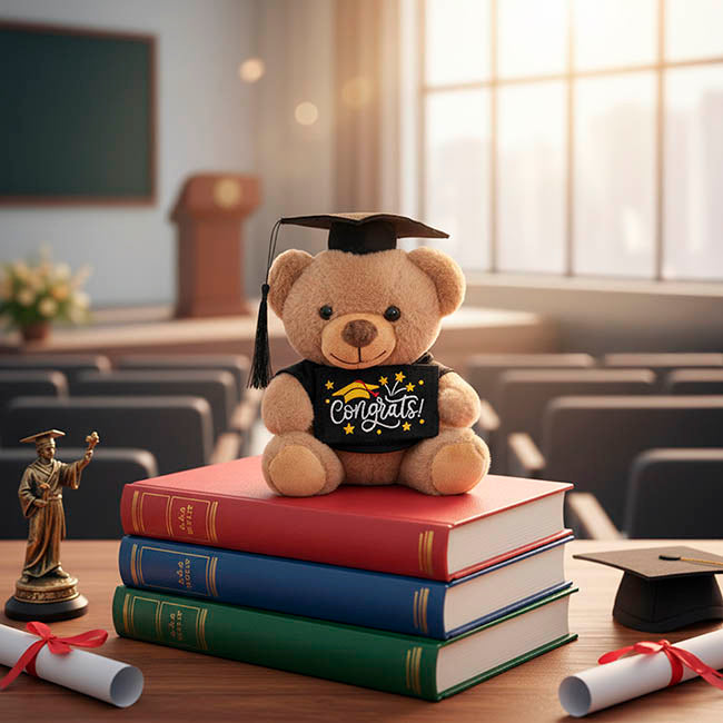 Graduation Teddy Bear Arnold w Congrats Top Brown (15cmST)