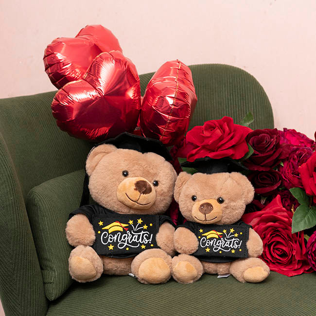 Graduation Teddy Bear Arnold w Congrats Top Brown (25cmST)