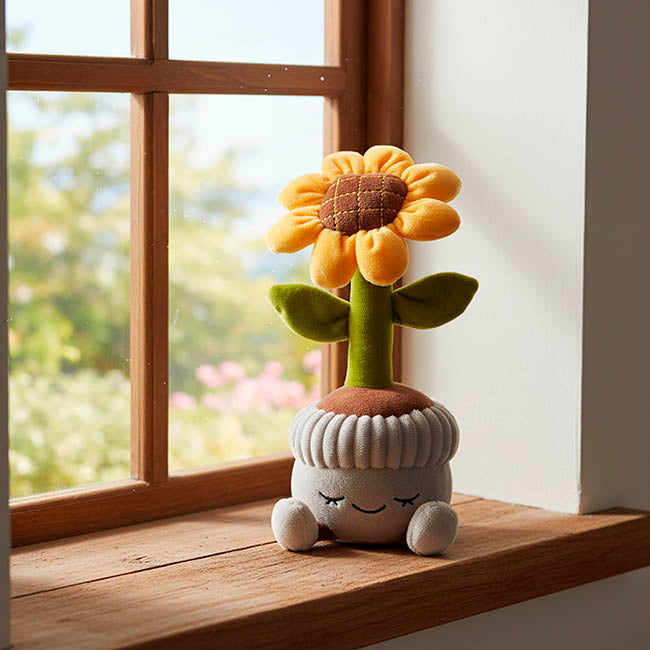 Plush Potted Sunflower Soft Toy Yellow (30cmHT)