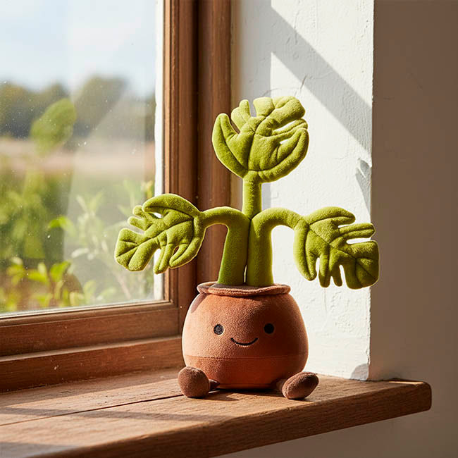 Plush Potted Monstera Soft Toy Green (30cmHT)