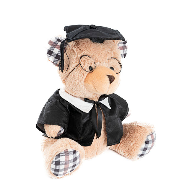 Graduation Teddy Bear Karl w Glasses Soft Brown (30cmST)