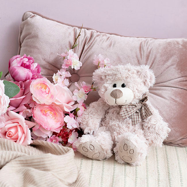 Luke Teddy Bear Baby Pink (20cmH)