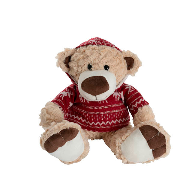 Archie the Artic Bear w Hoodie Brown (25cmH)