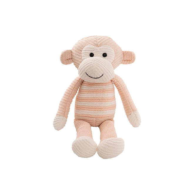 Monkey Louie Plush Soft Toy Baby Pink (40cmHT)