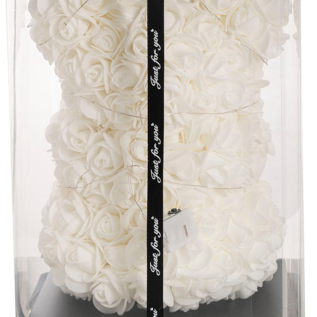 LED Rose Bear Tiffany Large White (40cmH)