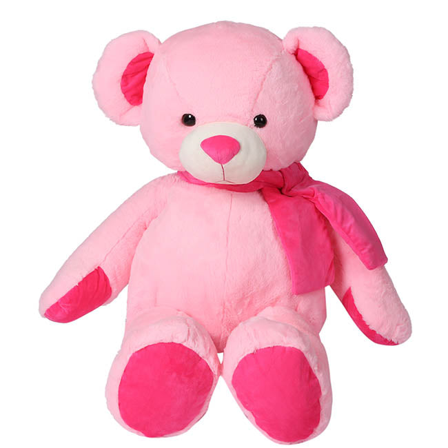 Asher Bear with Scarf Baby Pink (90cmHT)