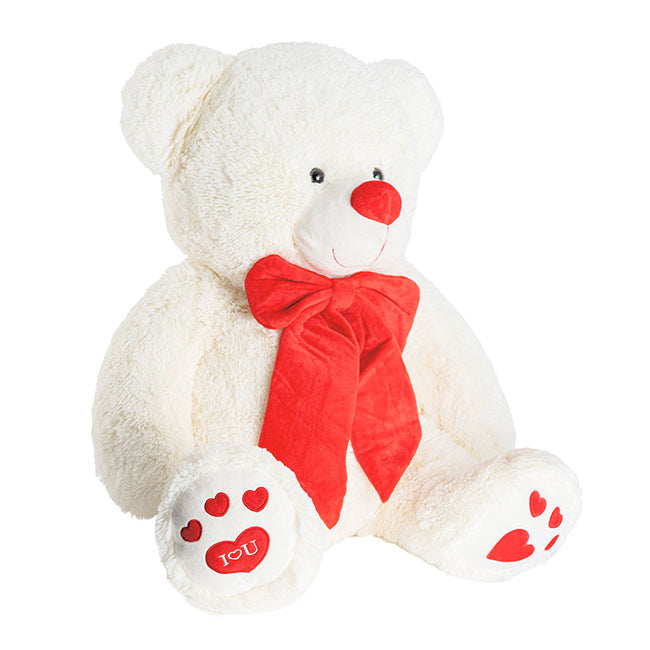 Ted the I Love You Giant Teddy Bear White (90cmHT/60cmST)