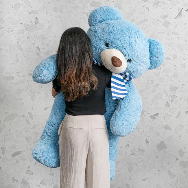Liam Giant Teddy Bear Blue (130cmHT/90cmST)