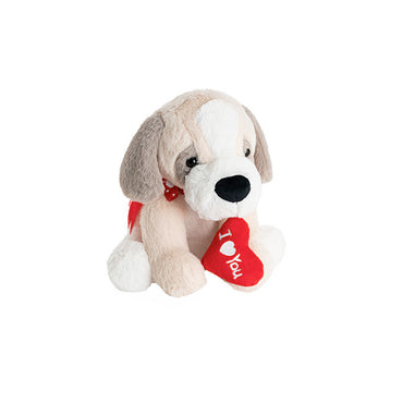 Max I Love You Puppy Plush Soft Toy Soft Beige (27cmHT)