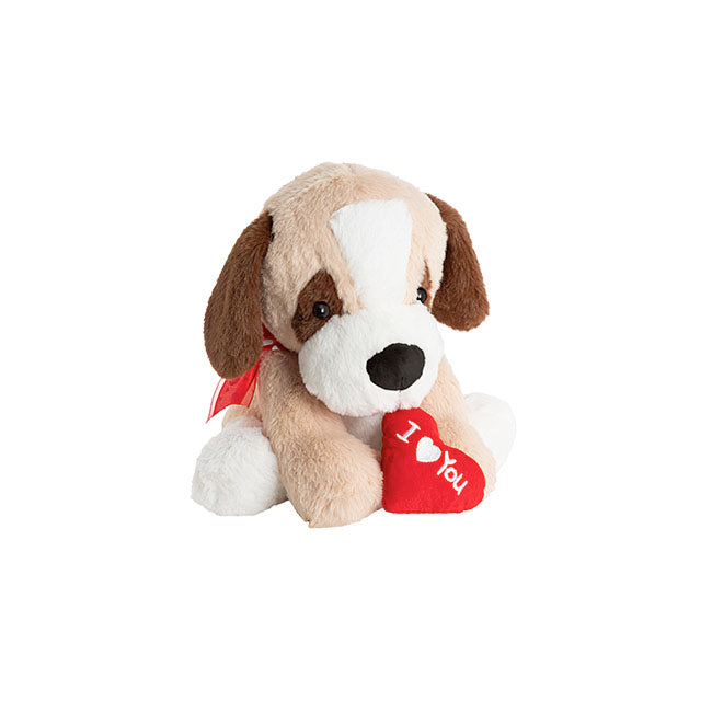 Max I Love You Puppy Plush Soft Toy Brown (27cmHT)