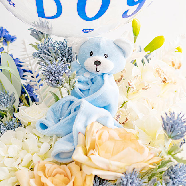 Baby Gift Box Bear Comforter And Blanket Baby Blue