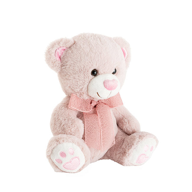 Sweetheart Teddy Bear Molly w Bow Dusty Pink (25cmST)