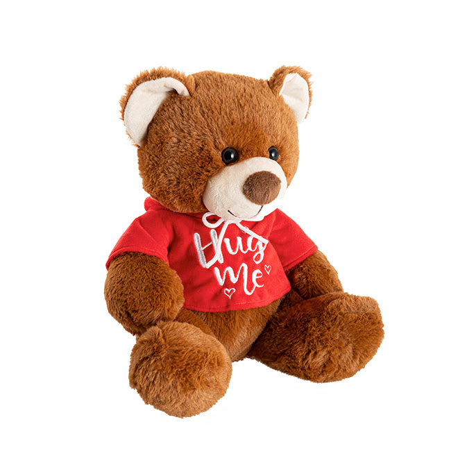 Hug Me Teddy Bear w Hoddie Brown (26cmST)