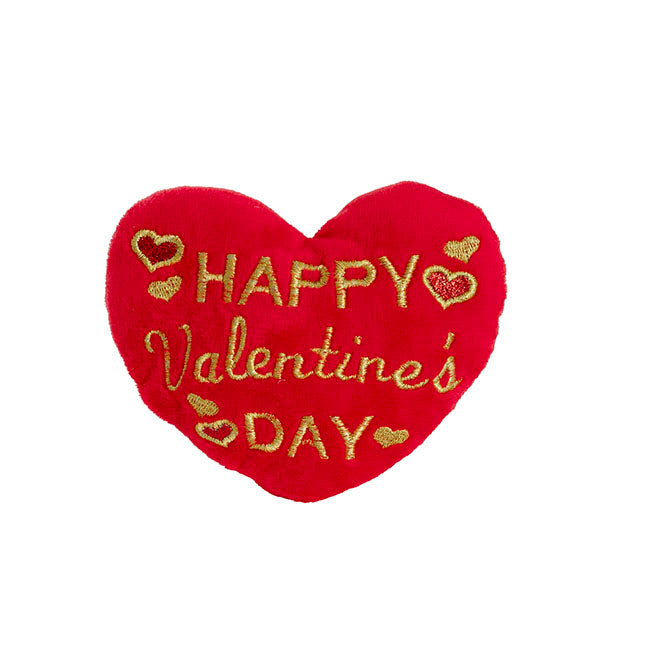 Mini Velvet Happy Valentine's Day Heart Red (12cmWx10.5cmH)